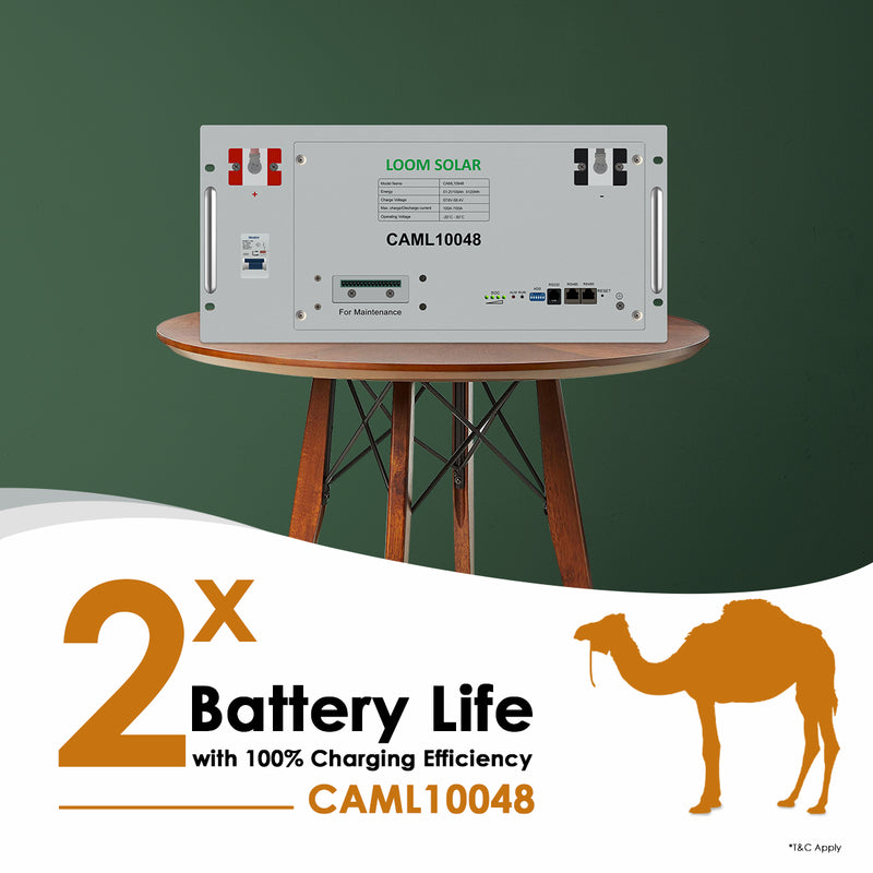 CAML 100 Ah / 48 Volt, 5 kWh Lithium Battery for Home, Business