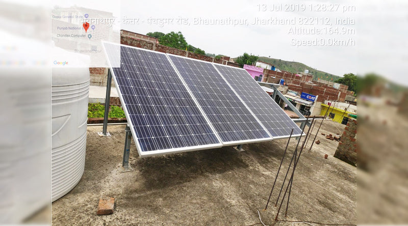 1 kW Off Grid Solar System Installation in Bhawnathpur, Garhwa (Jharkhand)