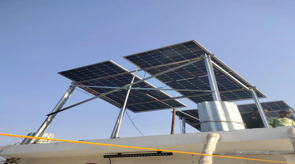 SHARK Bi-Facial Solar Panel, 440 - 530 Watt, 144 Cells, 9 Bus Bar Off Grid Solar System Installation in Darbhanga BR India