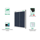 Loom Solar 20 Wp, 12 V PV Module for Small Battery Charging & DIY Projects