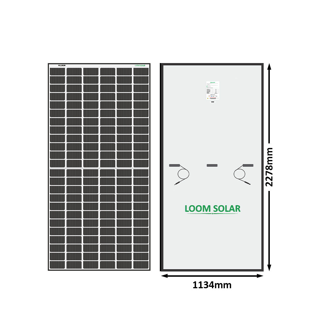 Loom Solar Panel - Shark 550 Watt Bifacial - Mono Perc, 144 Cells, Half Cut