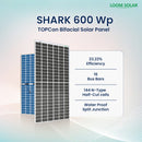 Loom Solar Panel - SHARK 600 Wp | N-Type TOPCon Bifacial 16BB (Pack of 2)
