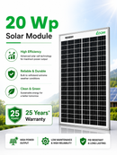 Loom Solar 20 Wp, 12 V PV Module for Small Battery Charging & DIY Projects