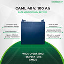 CAML 48 V 100 Ah, 5 kWh Lithium Battery - Rack Mount