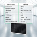 Loom Solar Mono PERC, Half Cut 55 Wp, 12 V Portable Solar Panel for Home Lighting System & DIY Projects