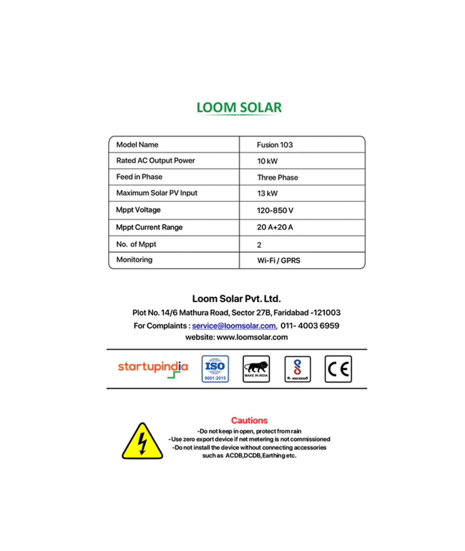 Fusion 10kW On Grid Solar Inverter Online at Lowest Price in India